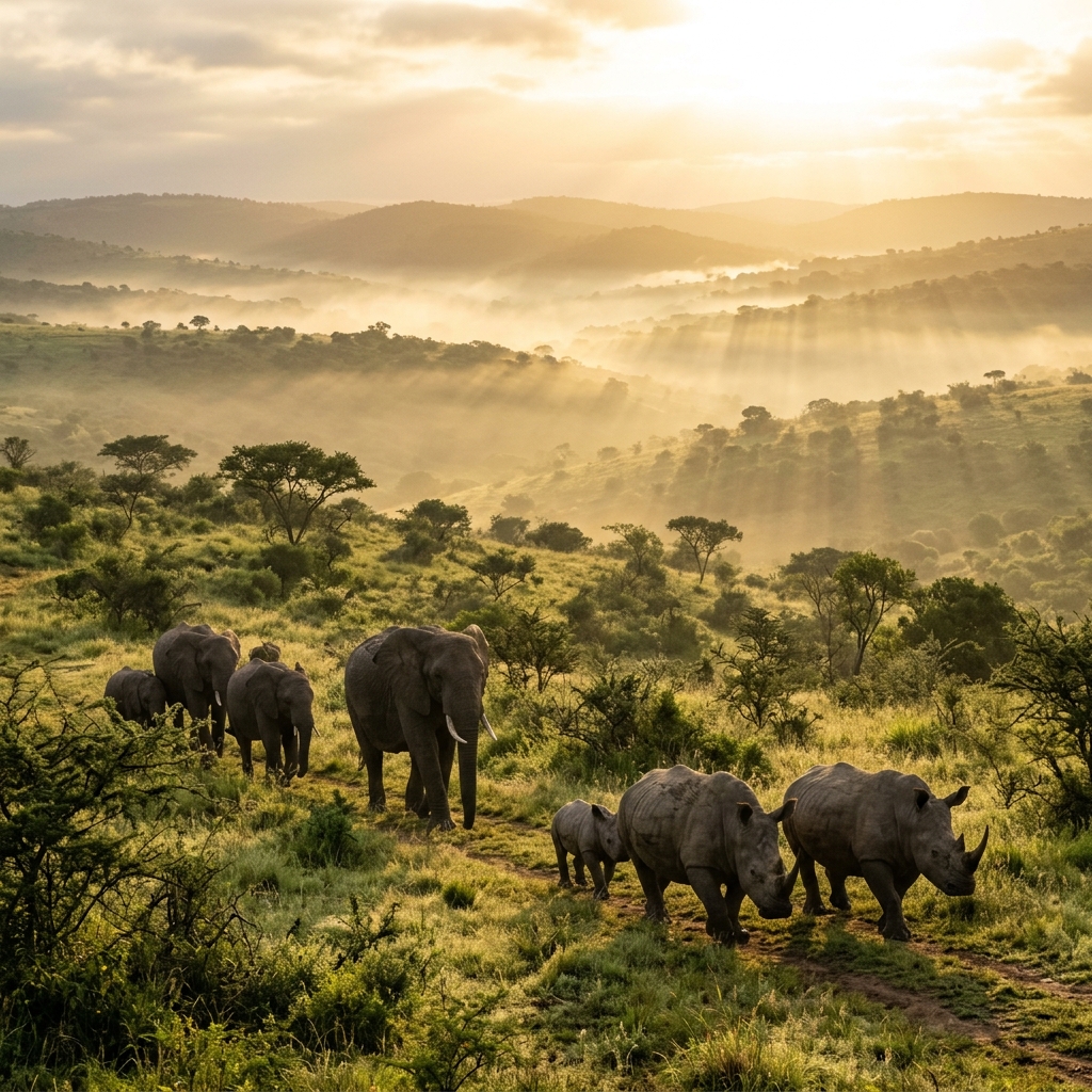 Landscape in Hluhluwe-iMfolozi Park