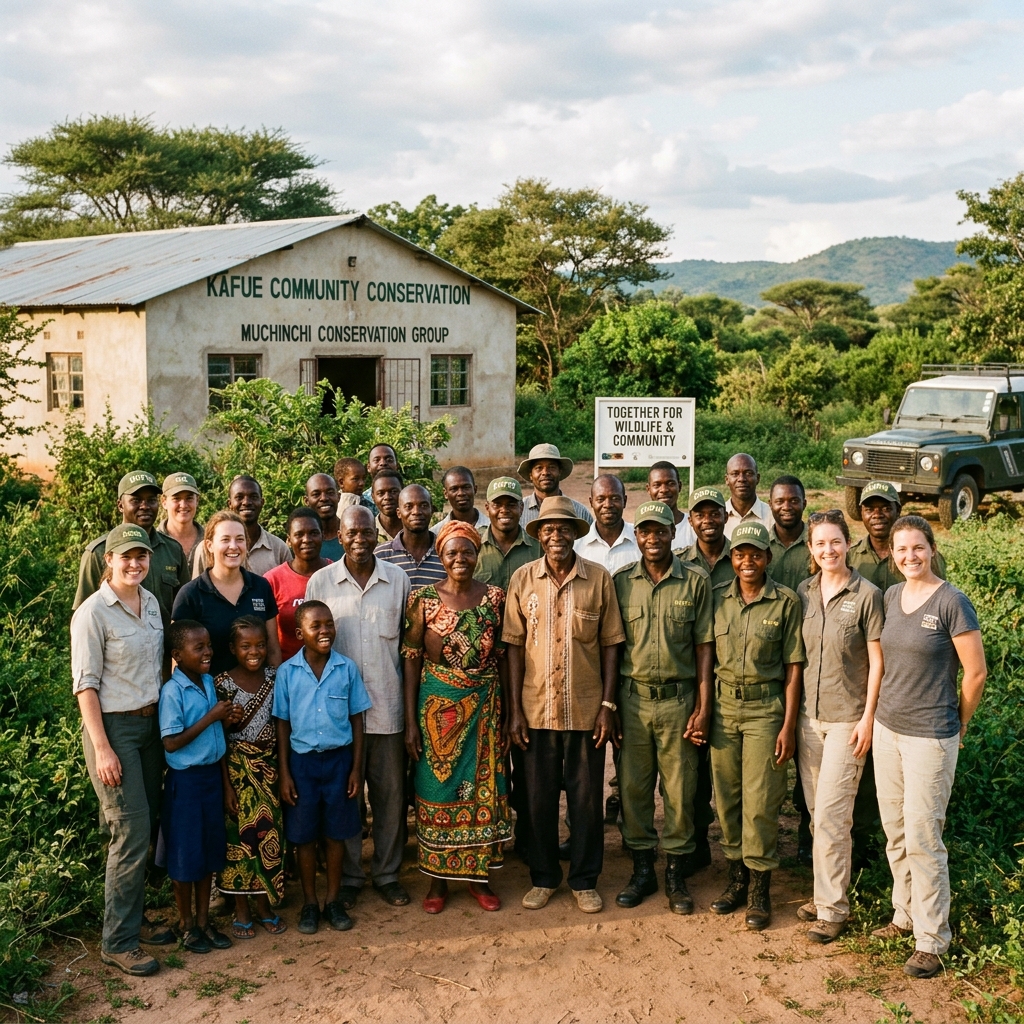 Community members at a conservation project in Kafue