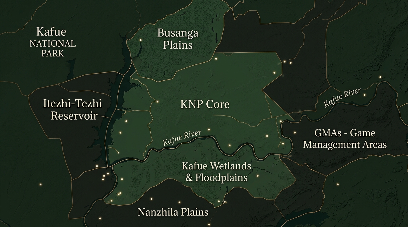 Greater Kafue Ecosystem & Community Buffer Map